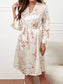 3 Pieces Soft  Sets Floral Printed Sleepwear with Shorts Satin Nightwear freeshipping - Femmineworld