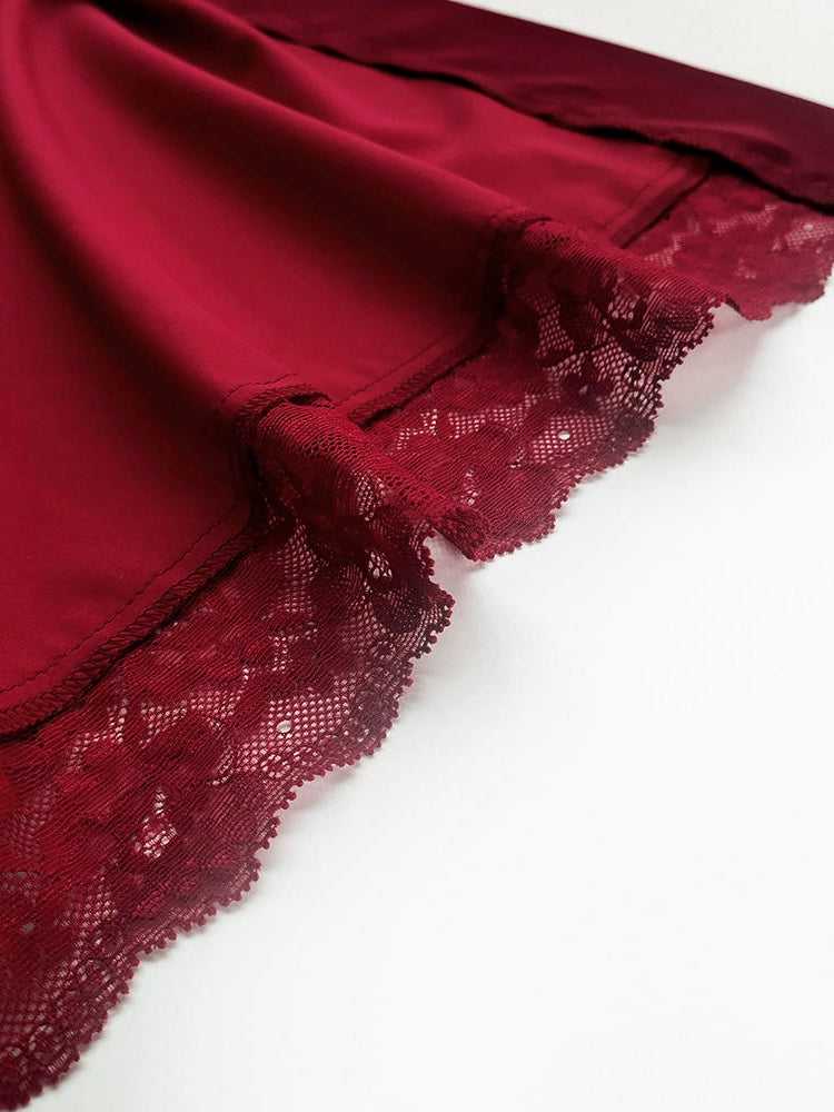 Wine Red Lace Robe freeshipping - Femmineworld