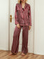 SILKY SATIN STRIPE PAJAMA SET RED- Femmine