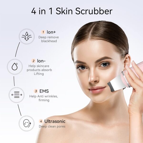 ANLAN Ultrasonic Exfoliator Skin Scrubber Pink - Image 3